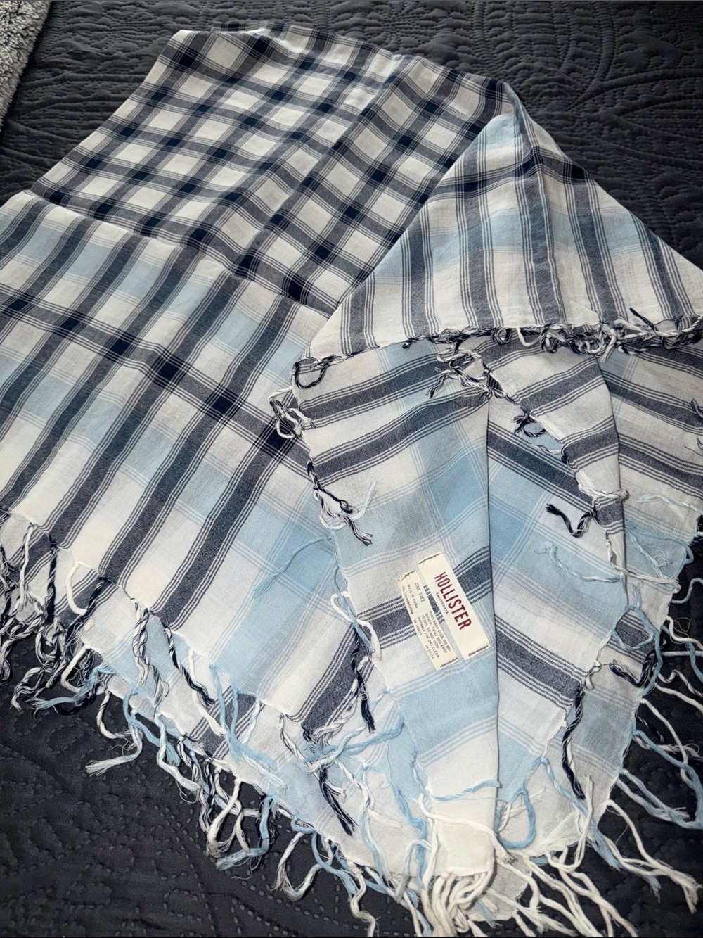 Hollister Light Blue, Navy & White Striped Women’s Scarf